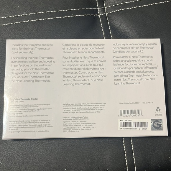 Google Nest Thermostat trim kit. White. - Picture 2 of 3